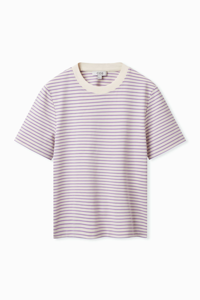 Shop Cos Regular-fit Heavyweight T-shirt In Purple
