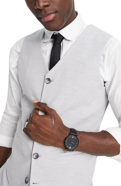Shop Asos Design Super Skinny Vest In Ice Grey