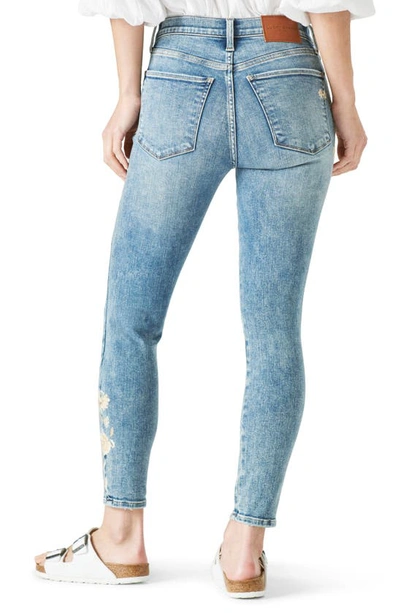 Shop Lucky Brand Bridgette Ripped Embroidered Skinny Jeans In Manifest Dest