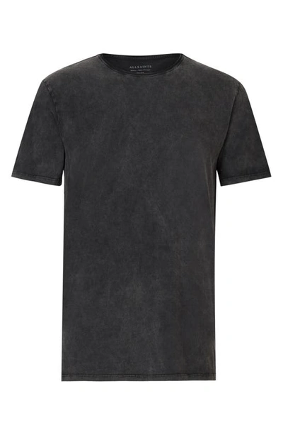 Shop Allsaints Bodega Solid Crewneck T-shirt In Washed Black