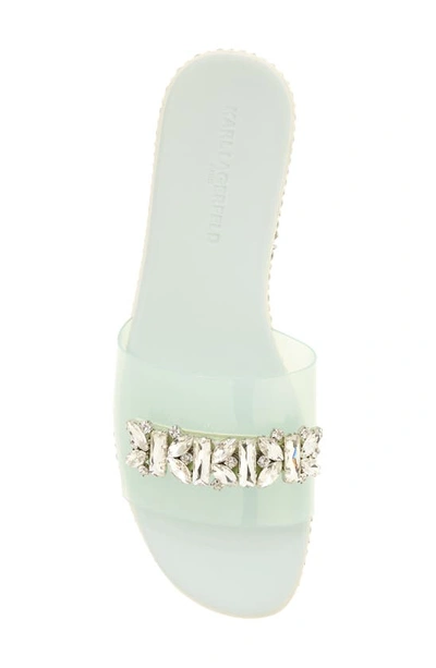 Shop Karl Lagerfeld Bijou Slide Sandal In Mint