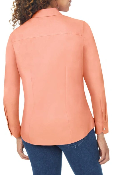 Shop Foxcroft Dianna Non-iron Cotton Shirt In Peach Sorbet