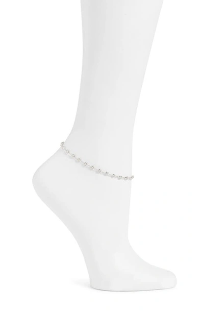 Shop Shymi Bezel Set Cubic Zirconia Anklet In Silver