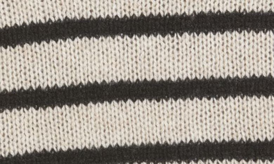 Shop Khaite Casey Stripe Silk Sweater In Black/ Ivory Stripe