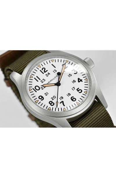 Shop Hamilton Khaki Field Mechanical Bracelet Watch, 42mm In Stainless Steel/khaki