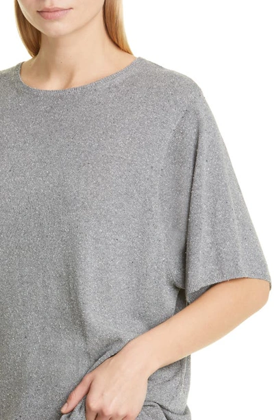 Shop Totême Oversize Silk T-shirt In Steel