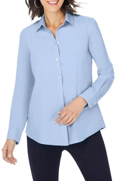 Shop Foxcroft Dianna Non-iron Cotton Shirt In Blue Freesia