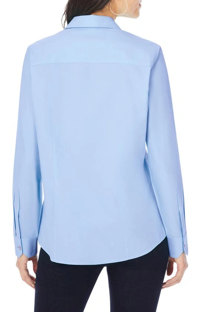 Shop Foxcroft Dianna Non-iron Cotton Shirt In Blue Freesia
