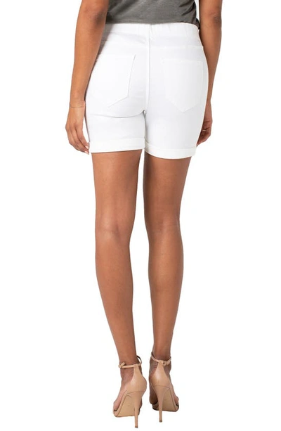 Shop Liverpool Chloe Pull-on Denim Shorts In Bright White
