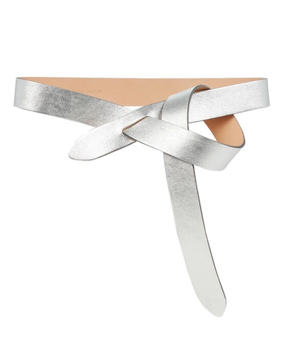 Shop Isabel Marant Lecce Knotted Metallic Belt In Silver