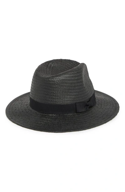 Shop Nordstrom Rack Flat Weave Panama Hat In Black