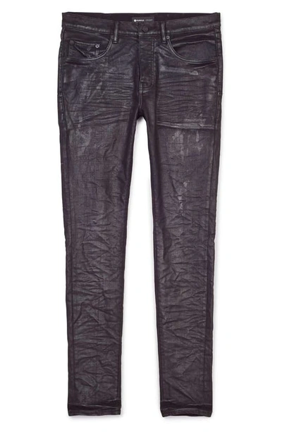 Shop Purple Coated Skinny Jeans In Blackest Wax