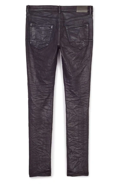 Shop Purple Coated Skinny Jeans In Blackest Wax