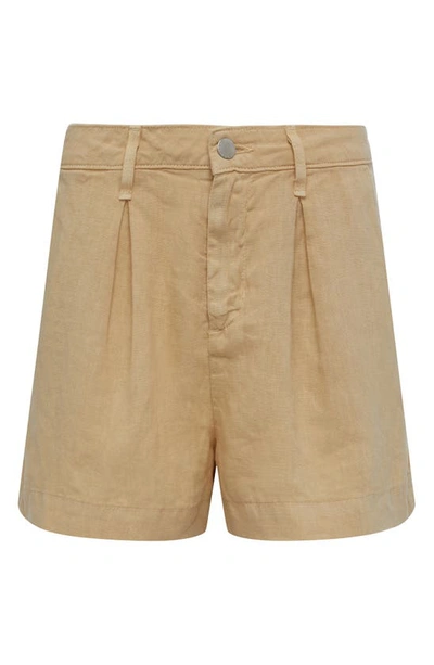 Shop L Agence Zahari Linen Shorts In Sand