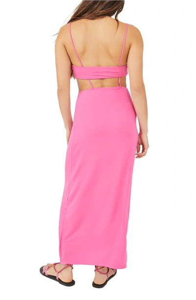 Free People Piper Sleeveless Cutout Midi Dress In Fuschia