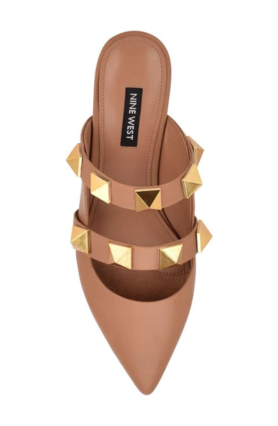 Nine West Dua Pointed Toe Flat In Medium Natural Leather