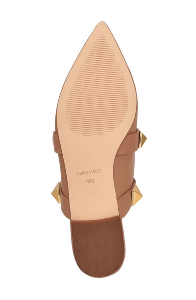 Nine West Dua Pointed Toe Flat In Medium Natural Leather