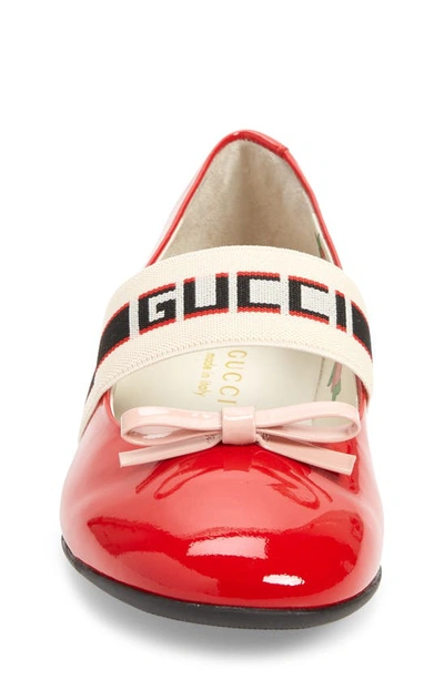 Shop Gucci Mimi Logo Strap Mary Jane In Red/ Blue