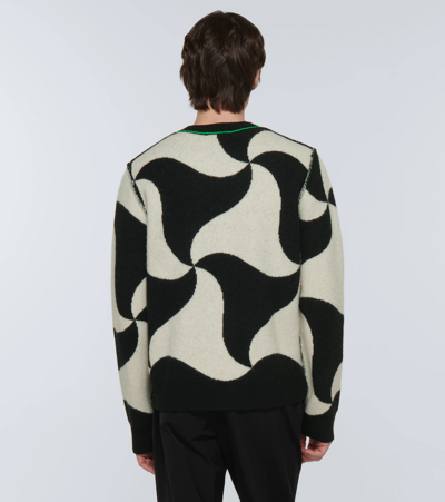 Shop Bottega Veneta Wool Crewneck Sweater In Black/chalk