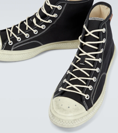 Shop Acne Studios Ballow High Tumbled M Sneakers In Black/off White
