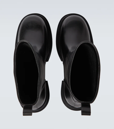 Shop Rick Owens Bogun Platform Leather Boots In Black/black