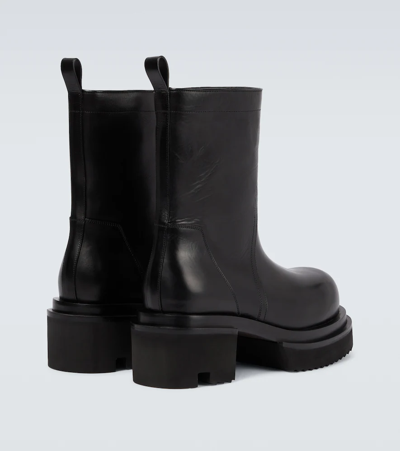 Shop Rick Owens Bogun Platform Leather Boots In Black/black