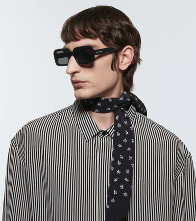 Saint Laurent Sl 534 Sunrise Rectangle Sunglasses In Black-black-black