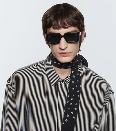 Saint Laurent Sl 534 Sunrise Rectangle Sunglasses In Black-black-black