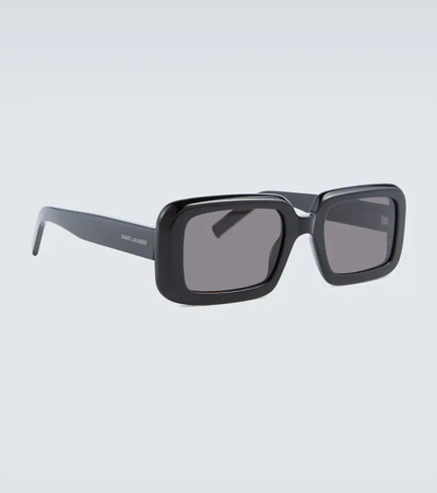 Saint Laurent Sl 534 Sunrise Rectangle Sunglasses In Black-black-black