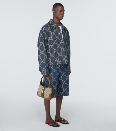 Gucci Web Stripe-embellished Flip Flops In V.r.v/nero