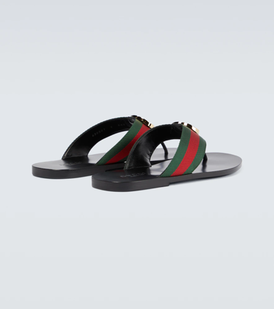 Shop Gucci Interlocking G Thong Sandals In V.r.v/nero