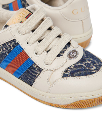 Shop Gucci Screener Sneakers In Dk Bl.ivo/n.my.w/b.s