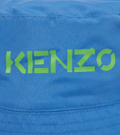 Shop Kenzo Reversible Printed Bucket Hat In Electric Blue