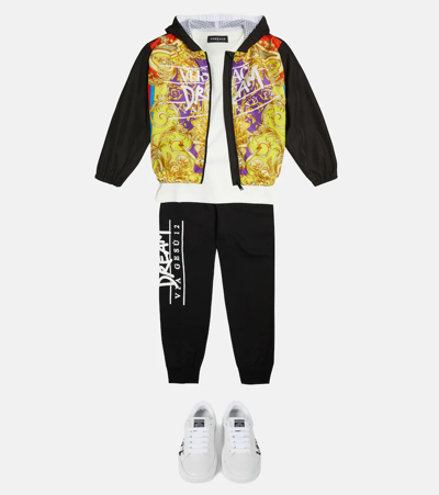 Shop Versace Printed Jacket In Multicolor+nero