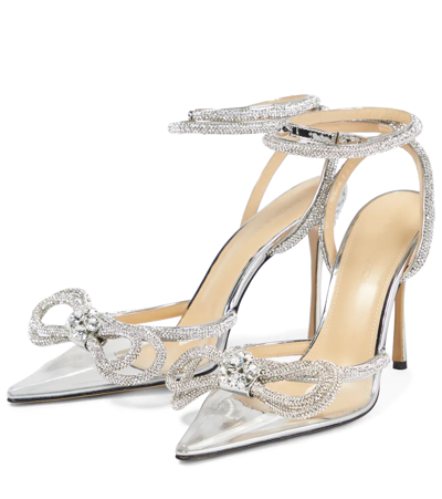 Shop Mach & Mach Double Bow Embellished Pumps In Transparent