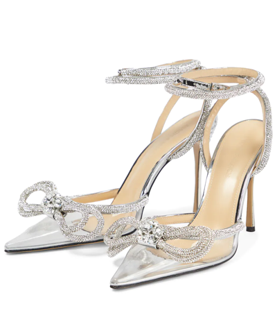 Mach&mach 120 Crystal Embellished Double-bow Pumps In Transparent