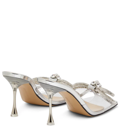 Shop Mach & Mach Double Bow-embellished Pvc Sandals In Clear Pvc