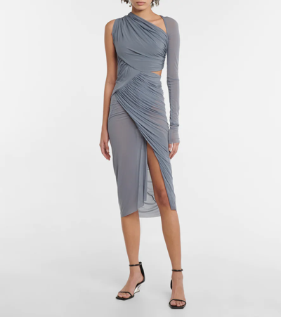 Shop Rick Owens Ruched Jersey Midi Dress In Bruise