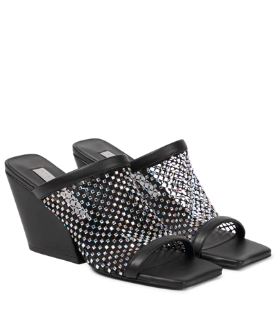 Shop Stella Mccartney Crystal-embellished Sandals In Black