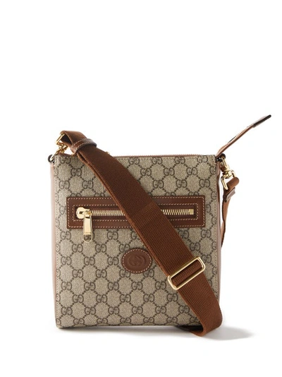 Gucci Gg-monogram Leather-trim Cross-body Bag In Beige | ModeSens
