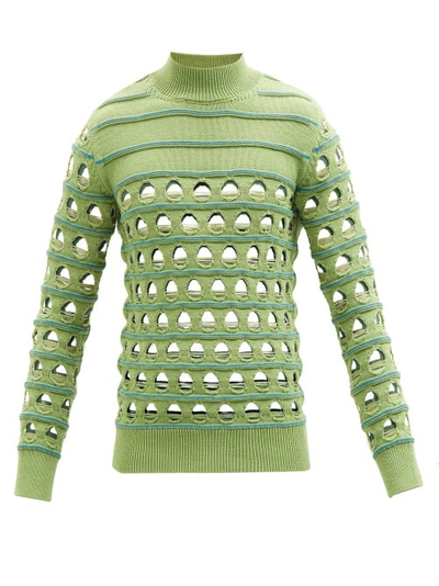 Namacheko Leni Open-knit Striped Sweater In Light Green | ModeSens