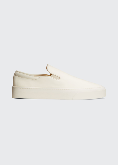 Shop The Row Marie Leather Slip-on Sneakers In Milk