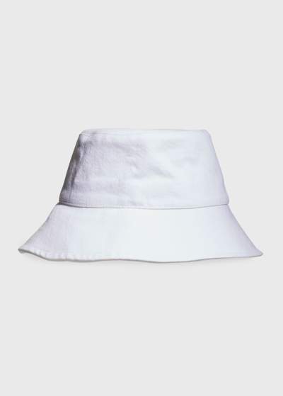 Shop Isabel Marant Loiena Logo Denim Bucket Hat In 20wh White