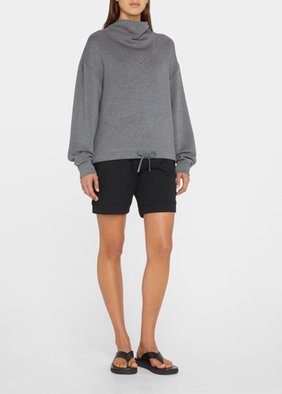 Shop Varley Betsy Turtleneck Sweatshirt In Charcoal Marl