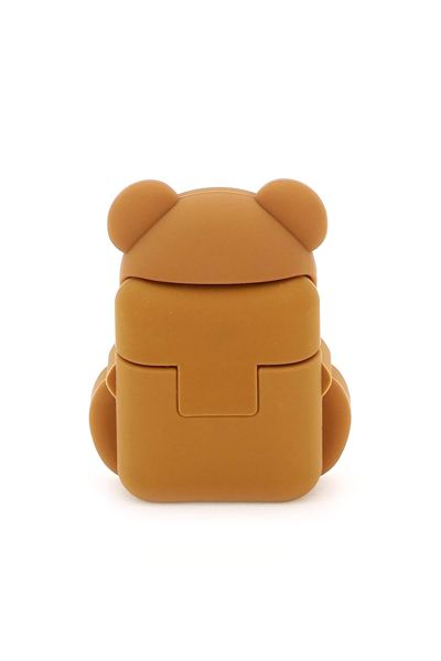 Shop Moschino Teddy Bear Aipods Holder In Brown