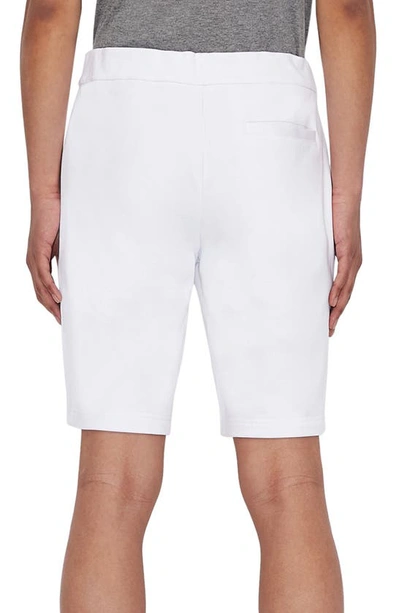 Shop Armani Exchange Icon Logo Sweat Shorts In Solid White