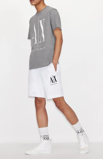Shop Armani Exchange Icon Logo Sweat Shorts In Solid White