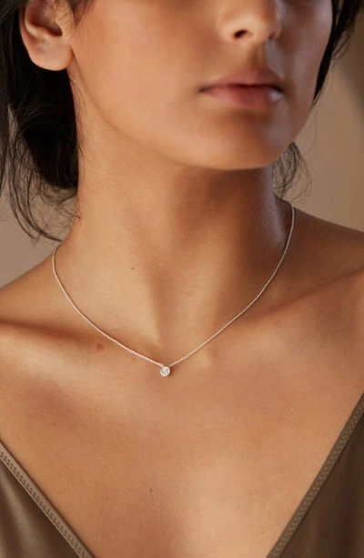 Shop Monica Vinader Essential Diamond Necklace In Silver