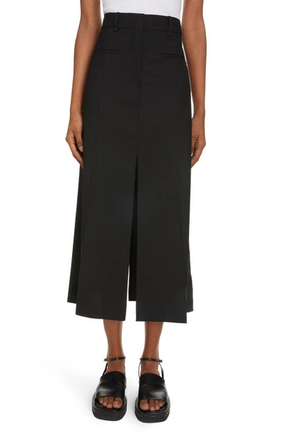 Shop Victoria Beckham Tailored Wool Midi Skirt In Black