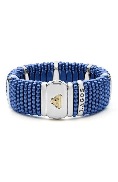Shop Lagos Blue Caviar Rope Bracelet In Ultramarine